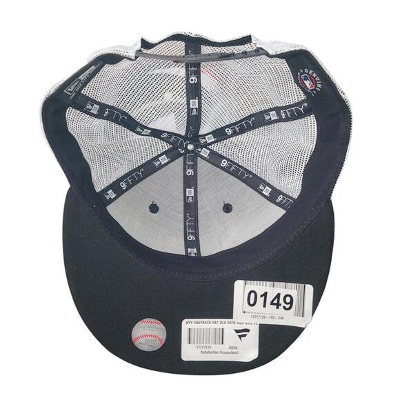 New Era NY Snapback Trucker Hat - Black & White - Picture 7 of 8